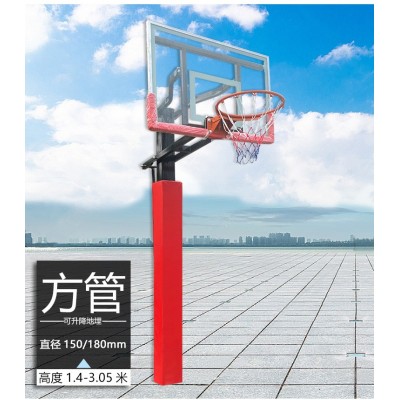标准地埋篮球架户外成人家用训练比赛圆管方管固定室外篮球架代发图5