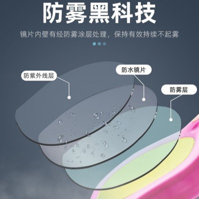 严选工厂新款首发游泳训练高清防水防雾大框游泳眼镜儿童泳 镜批发图4