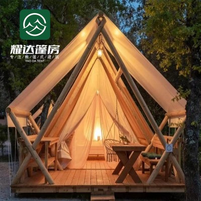 野奢北欧ins风小型三角酒店帐篷木结构 网红户外欧式露营民宿酒店