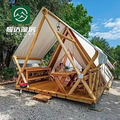 野奢北欧ins风小型三角酒店帐篷木结构 网红户外欧式露营民宿酒店图3
