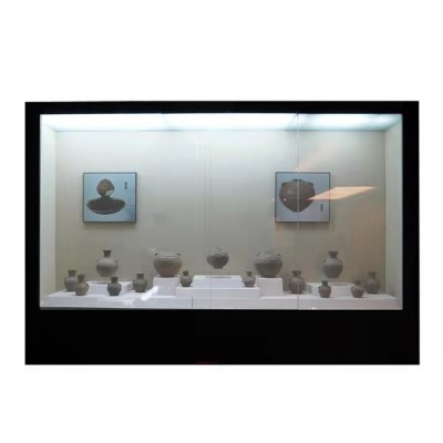 成都博物馆展示柜古董字画金属靠墙通柜重庆陈列柜电动门玻璃柜台图5