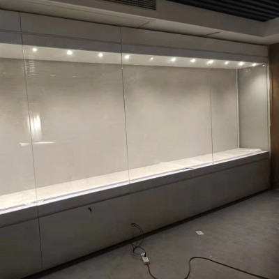 成都博物馆展示柜古董字画金属靠墙通柜重庆陈列柜电动门玻璃柜台图4