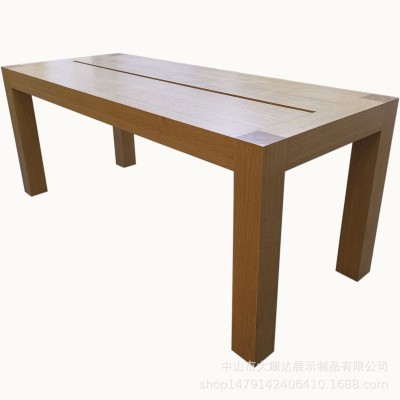 厂家直销木纹烤漆设计定作现货苹果木纹中岛柜手机展示桌体验台图5
