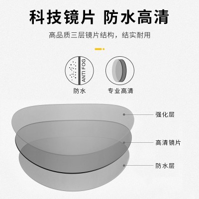 跨境货源自由潜水镜高清透光大框超广视野水肺液态硅胶自由潜水镜 2件图2