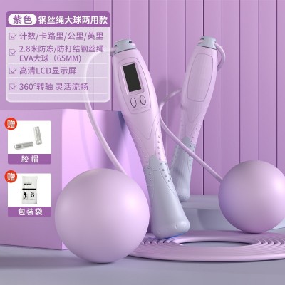 无绳跳绳智能计数钢丝儿童跳绳成人运动健身有绳跳繩体育用品批发 2条图5