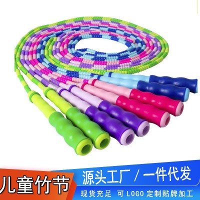 跨境亚马逊竹节跳绳软珠手柄成人儿童小学生中考专用健身器材批发 2条图3
