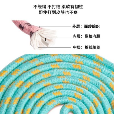 批发跳绳玩具儿童木质小学生体育幼儿园初学男孩女孩木制手柄棉绳 2条图2