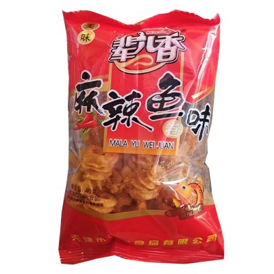 辈儿香40g麻辣鱼卷番茄味鱼卷膨化休闲零食保质期270天 整箱200包图3