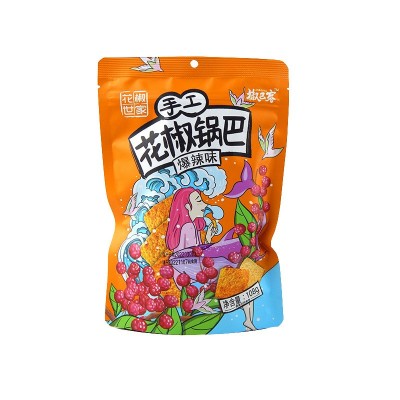 花椒世家手工花椒锅巴膨化休闲零食麻辣小吃108g袋装整箱食品批发图5
