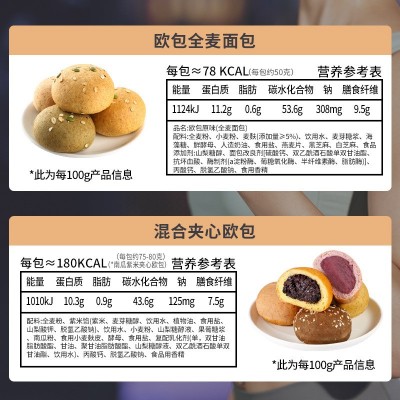 欧包全麦面包早餐夹心软欧包粗粮代餐低脂休闲黑麦批发一件代发图5