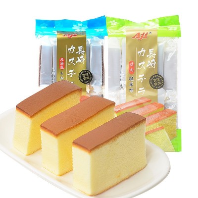 Aji长崎蛋糕北海道牛奶味抹茶味330g早餐蛋糕口袋面包零食批发图5