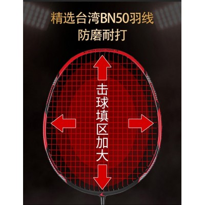 悍牛羽毛球拍碳素纤维超轻便进攻耐打型单双拍初学者男女训练比赛图3