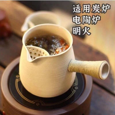 罐罐烤奶罐围炉煮茶奶茶壶侧把壶日式家用户外碳煮茶壶可明火茶壶图2