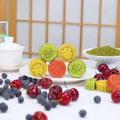 厂家热卖盒装绿豆糕批发豆沙饼糕传统冰糕点心紫薯绿豆饼网红零食图2