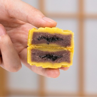 厂家热卖盒装绿豆糕批发豆沙饼糕传统冰糕点心紫薯绿豆饼网红零食图4