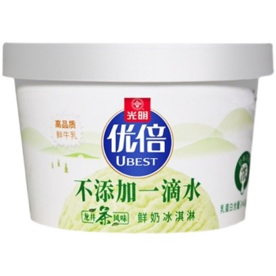 光明优倍龙井茶冰淇淋鲜牛乳鲜奶杯装冰激凌雪糕16杯*90g图5