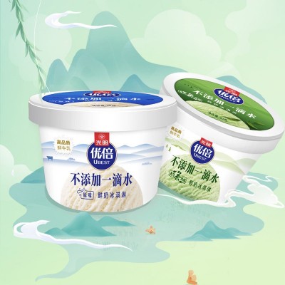 光明优倍龙井茶冰淇淋鲜牛乳鲜奶杯装冰激凌雪糕16杯*90g图4