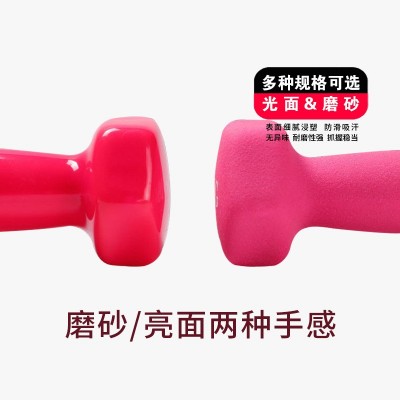 浸塑哑铃女士专用儿童家用六角光面磨砂实心铸铁套装批发健身器材图5