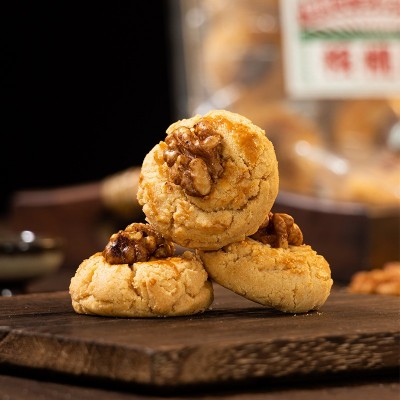 传统手工糕点桃酥核桃仁饼干盒装下午茶中式点心零食桃酥 整箱批发图2