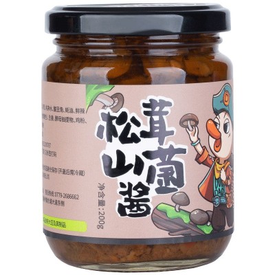 义家人源头工厂直供批发网红美食农家下饭拌面鲜香松茸山菌 酱200g图5