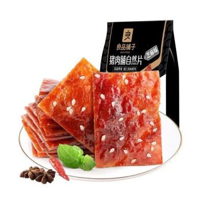 良品铺子猪肉脯100g原味自然片香辣味芝麻味猪肉干高蛋白 肉脯即食图4