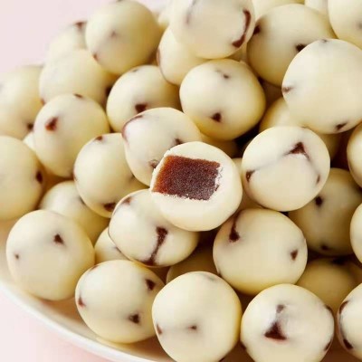 抖音同款网红酸奶山楂球 黑白巧克力酸奶球散装休闲零食厂家批发图2
