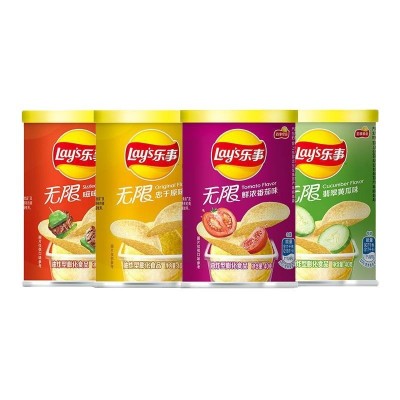 乐事薯片无限罐装40克罐原味青柠烤肉味休闲食品膨化追剧零食批发图5