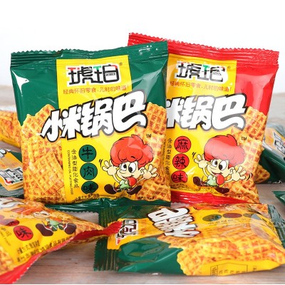 琥珀小米锅巴零食小包麻辣味袋装 小吃散装批发膨化食品一袋5斤图2