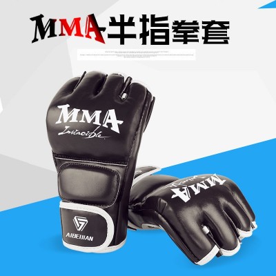 成人儿童散打训练MMA泰拳搏击格斗打沙袋男女半指拳套拳击手套图2