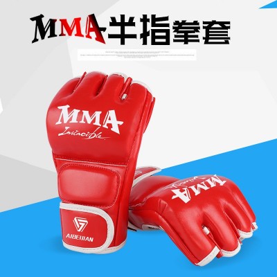 成人儿童散打训练MMA泰拳搏击格斗打沙袋男女半指拳套拳击手套图3
