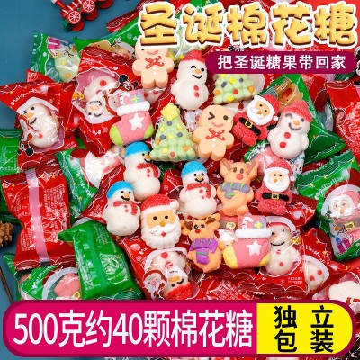 圣诞糖果卡通棉花糖多款圣诞节棒棒糖网红零食平安夜节日礼物批发