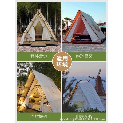 户外三角帐篷野奢网红露营浪漫婚礼帐篷野营简约民宿餐厅酒店帐篷图2