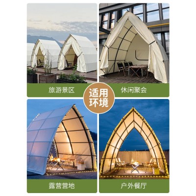 网红户外帆船型野奢营地酒店帐篷餐饮天台餐厅帐景区露营民宿多人图4