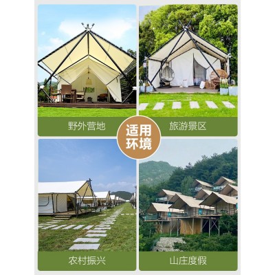 户外酒店式野奢大型网红景区露营地度假屋农家乐民宿酒店帐篷图3