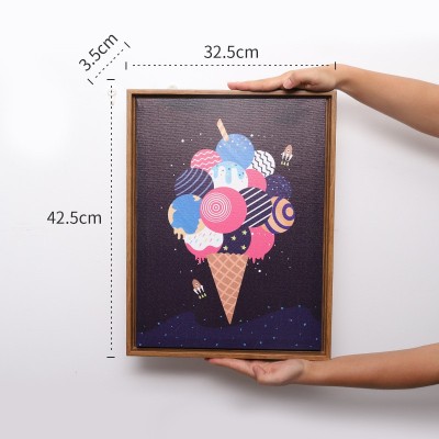 如果家居 卡通星夜三联画墙壁装饰挂画 房间卧室创意动漫装饰画图2