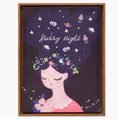 如果家居 卡通星夜三联画墙壁装饰挂画 房间卧室创意动漫装饰画图4
