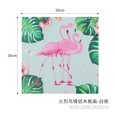 现代简约密度板情侣火烈鸟工艺画新房家装墙面爱情婚姻木板画挂饰图5