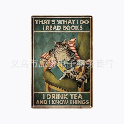 欧式复古 猫 动物装修 铁皮画复古装饰 亚马逊 Wish 速卖通 货源图4