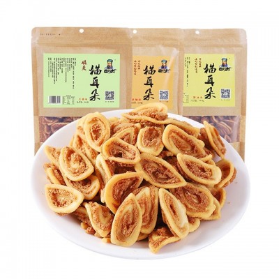卧龙食品猫耳朵休闲食品怀旧小吃零食麻辣五香280g网红猫耳朵批发图4