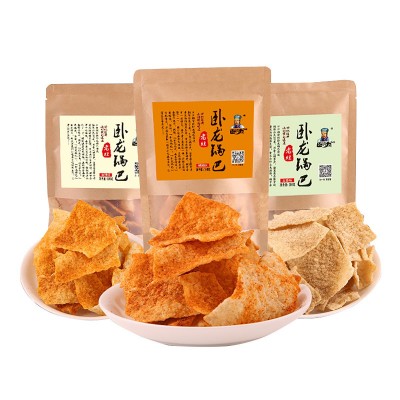 卧龙锅巴休闲食品怀旧小吃零食爆辣烧烤400g网红老灶锅巴批发地摊图5
