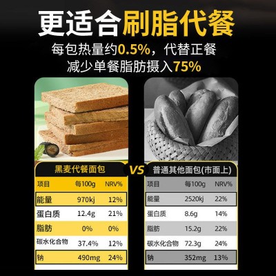 全麦面包早餐软面包整箱批发特价手撕代餐减非无糖低脂零食品吐司图3