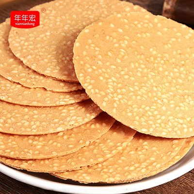 薄脆饼干芝麻片酥饼80后网红零食糕点休闲早餐零食散装称重图2